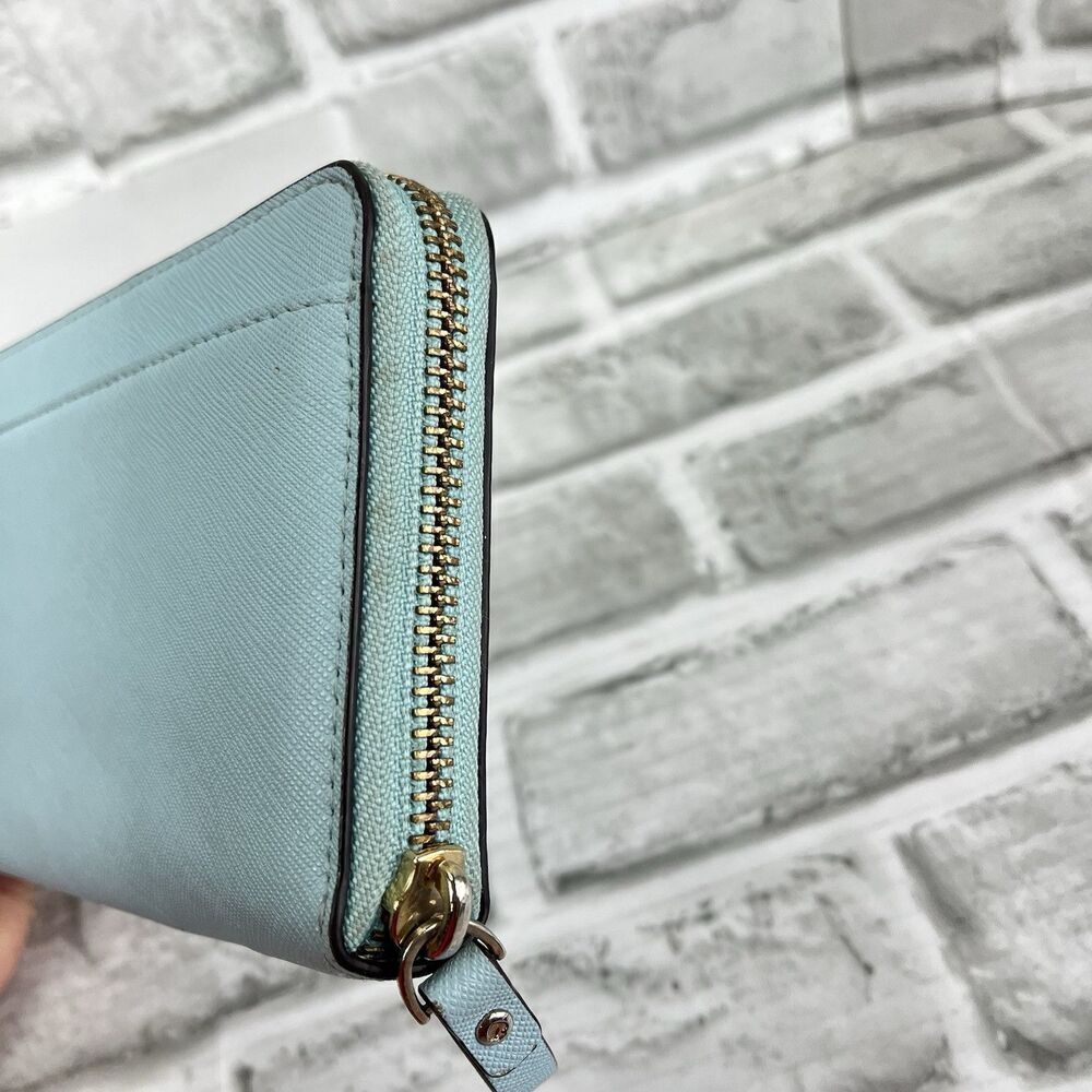 Kate Spade Laurel Way Neda Light Blue Saffiano Leather Large Wallet - Picture 3 of 15